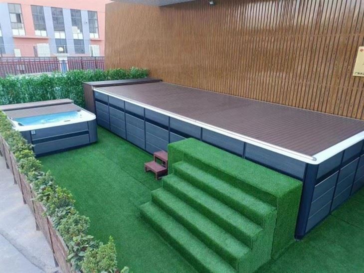 An Alu. Slated Cover For Pool